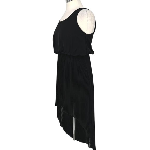 The Vintage Shop Pleated Skirt Sleeveless High Low Dress Black Size Small - Picture 4 of 12